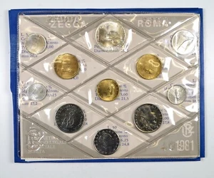 ITALIA REPUBBLICA Serie della Zecca 1981 11 Valori in FDC con 500 Lire argento - Picture 1 of 3