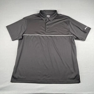 Slazenger Polo Shirt 2XL Black Performance Golf Stretch Single Stripe Mens - Picture 1 of 11