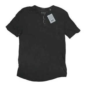 ATM Anthony Thomas Melillo Slub Jersey Kurzarm Henley T-Shirt S Neu mit Etikett schwarz - Bild 1 von 1