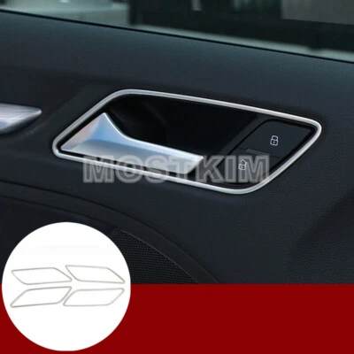 Interior Car Door Handle Bowl Cover Trim 4pcs For Audi A3 S3 2014-2018 - Image 1 of 4