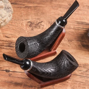 Klassische traditionelle Eichenpfeife Handarbeit Massivholz Hornpfeifen Tabak Zigarrenpfeifen - Bild 1 von 5