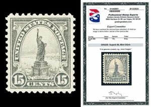 Scott 566 1922 15c Liberty Flat Plate Mint Graded Superb 98 NH with PSE CERT - Picture 1 of 1