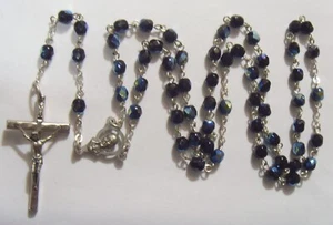 Antique Catholic Saint Mary religious rosary Luminous iridescent beads 53877 - Picture 1 of 6