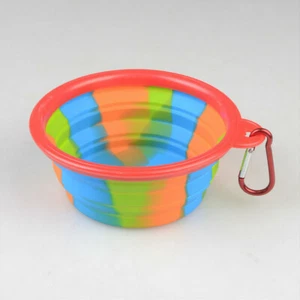 2 Pack - Portable Travel Collapsible Foldable Pet Dog Bowl for Food & Water Bowl - Picture 1 of 9