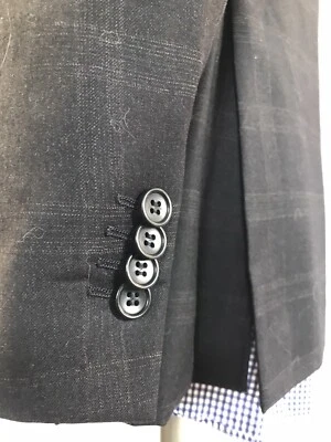 Abrigo Blazer Deportivo ROMEO GIGLI Para Hombres 40R Gris Cuadros HECHO EN ITALIA Lana Cachemira * Foto 1 de 4