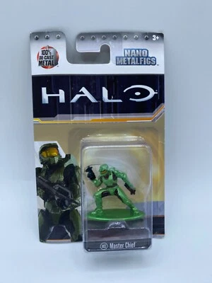 2017 Halo Master Chief Nano Metalfig Die-Cast Jada Juguete Mini Figura Colección Foto 1 de 4