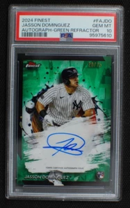 ⚾ JASSON DOMINGUEZ - 2024 Topps Finest GREEN REFRACTOR Auto RC /75 - PSA 10 - Picture 1 of 2