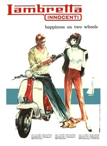 Heim Wandkunstdruck - Vintage Werbeplakat - LAMBRETTA - A4,A3,A2,A1 - Bild 1 von 1