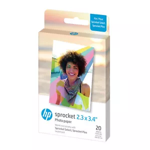 "Papel fotográfico HP Sprocket 2,3 x 3,4"" zinc con respaldo adhesivo (20 hojas)" - Imagen 1 de 7