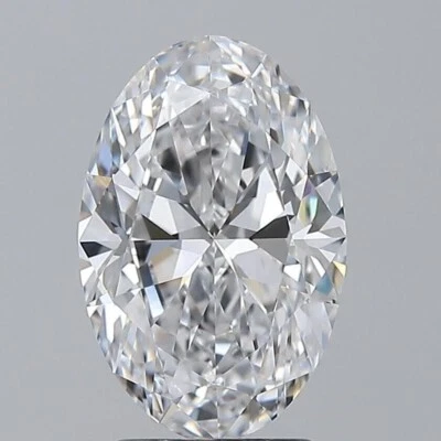 Loose CVD Lab-Grown Diamond 1.90 Ct (7x9 mm) Oval -D Color, IF CLARITY Certified - Image 1 of 4