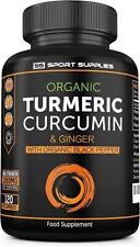 ORGANIC Turmeric Curcumin 4 MONTHS SUPPLY 120 Capsules +Black Pepper Tumeric *UK