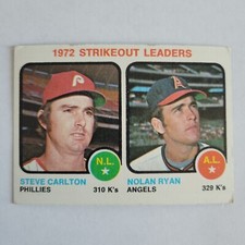 1972 STRIKEOUT LEADERS 1973 TOPPS #67 NOLAN RYAN STEVE CARLTON C3