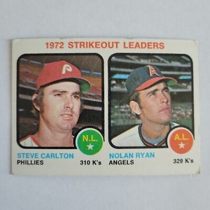 1972 STRIKEOUT LEADERS 1973 TOPPS #67 NOLAN RYAN STEVE CARLTON C3