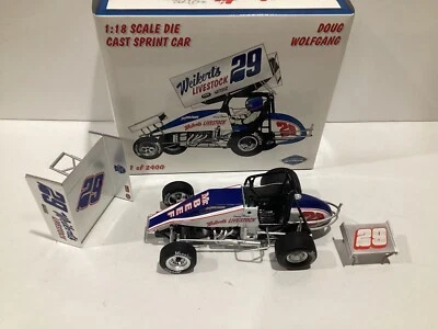 DOUG WOLFGANG # 29 WEIKERTS LIVESTOCK WINGED SPRINT RACE CAR 1:18 GMP 7019 ACME - Image 1 of 4