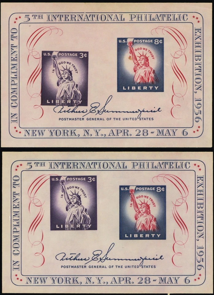 1075, MNH NOTABLE error de cambio de color S/S * ¡VACA SANTA! * Stuart Katz Foto 1 de 1