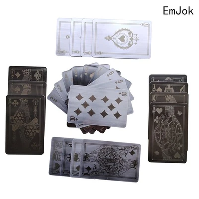 EmJok 54PCS 304 Carte da Gioco in Acciaio Inox Mazzo di Carte da Poker in Metallo Regali - Immagine 1 di 4