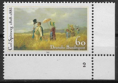 Bund 1985 ** Mi 1258 Spitzweg vom Eckrand Ecke Bogenecke Formnummer 2 Fn2 01057J - Bild 1 von 2