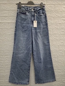 New Good American Palazzo High Rise Wide Leg Indigo Jeans Size 8 (US) - Picture 1 of 9