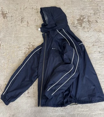 Nike Vintage Nylon Track Windbreaker Jacket Navy Drill Size L - Image 1 of 4
