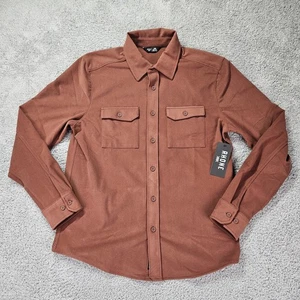 Rhone Stowaway Overshirt zimt meliert Herren M entspannte Passform Stretch neu mit Etikett $ 128 - Bild 1 von 9