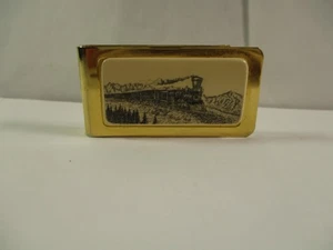Vintage BARLOW  Train Gold tone Money Clip - Picture 1 of 5