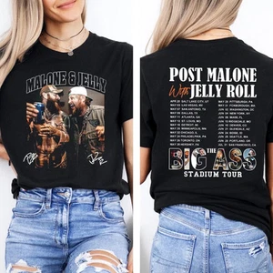 Post Malone Jelly Roll 2025 Tour Shirt - Big Ass Stadium Tour, Concert Music Tee - Picture 1 of 1