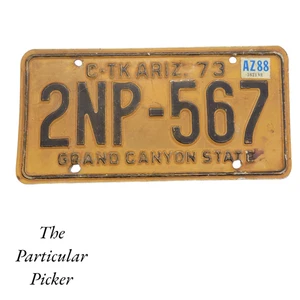 Arizona License Plate Commercial Single Tag #2NP-567 1973 GUC Yellow/Black - Picture 1 of 1
