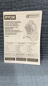 RYOBI Operator’s Manual  For The 18 Volt Bucket Top Misting Fan PCL851 - Picture 1 of 2