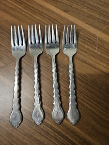 Oneida Community Cello Lot of 4 Salad Forks Stainless Flatware Betty Crocker - Picture 1 of 8