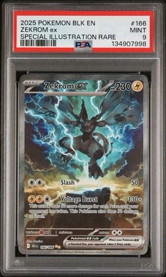 2025 POKEMON BLK EN-BLACK BOLT SPECIAL ILLUSTRATION RARE #166 ZEKROM EX PSA 9 - Image 1 of 3