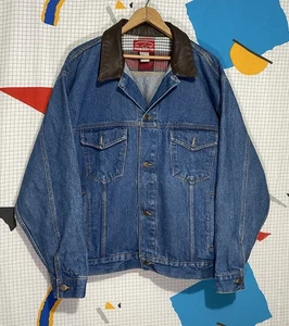 Chaqueta Denim Marlboro Vintage Años 90 Mediana Camionero Western Grunge Cuero - Imagen 1 de 15