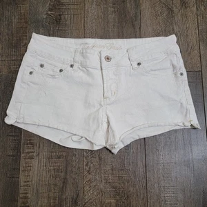 American Eagle Shorts Womens Size 4 White Distressed Denim Low Rise 3" Inseam - Picture 1 of 11
