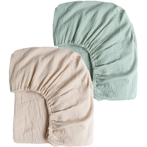 Muslin Crib Sheets for Girl Boy, 2 PCS Soft and Breathable Cotton Baby Sheets... - Bild 1 von 6