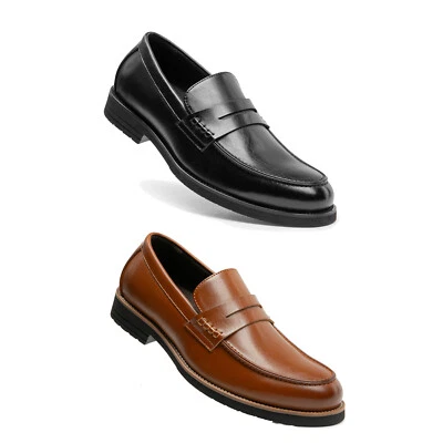 Hombres Penny Mocasines Zapatos de Negocios Clásicos Formales Zapatos Sin Cordones Zapatos de Vestir EE. UU. Foto 1 de 4
