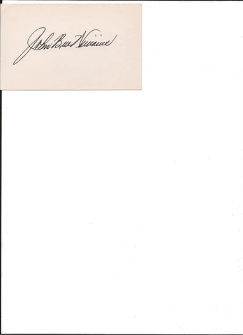 John Bell Williams autographed 3x5card- Rep & Gov Mississippi Cover