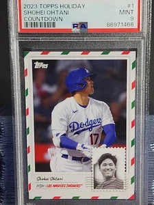 2023 TOPPS HOLIDAY COUNTDOWN #1 SHOHEI OHTANI PSA 9 Dodgers - Picture 1 of 2