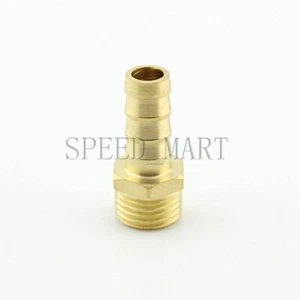 8mm 1/4" Brass Barbed Hose Tube Fuel Pipe Fittings Coupler Connector - Picture 1 of 3