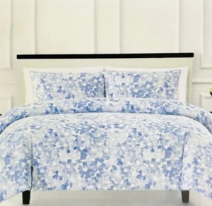 Bed Comforter KATE SPADE Inky Floral Blue Cotton Full/Queen Comforter SET 3pc - Picture 1 of 4