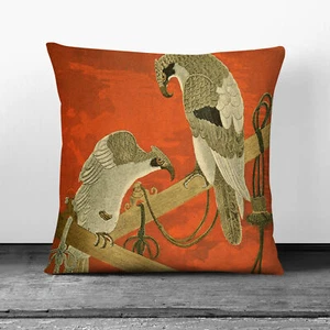 Plump Cushion Fukusa Birds Japanese Oriental Scatter Throw Pillow Cover Filled - Picture 1 of 13