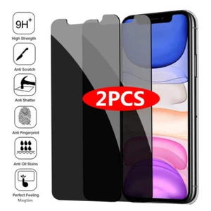 2Pcs iPhone 14 13 12 11 Pro Max Privacy Anti-Spy Tempered GLASS Screen Protector - Picture 1 of 20