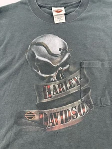Harley Davidson T Shirt Mens XL Myrtle Beach Y2K Skull Pirate Biker Grunge - Picture 1 of 7