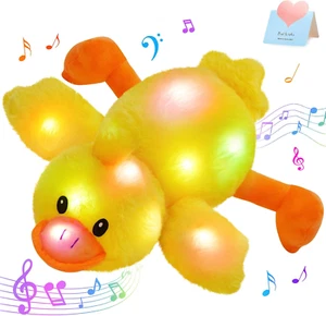 12'' Musical Light up Yellow Duck Stuffed Animal LED Glowing Singing Soft Plush - Picture 1 of 12