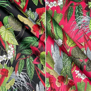 Premium Italiano Terciopelo Exótico Tela Floral Cortina Vestido Cojín Tapicería - Imagen 1 de 9