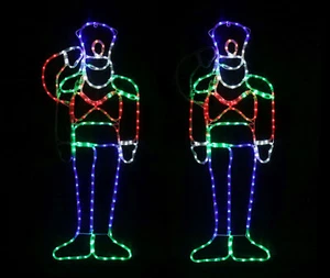 116cm Saluting Soldier Motif Flashing Arm LED ROPELIGHT Christmas Xmas Display - Picture 1 of 3