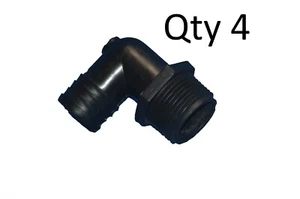 4 PACK 1" PVC 90 Degree Insert x MIP MPT Elbow 1" Hose Barb x 1" M - Bild 1 von 1