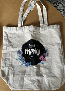 Best Mom Ever Reusable Canvas Tote Bag - New With Tags - Picture 1 of 2