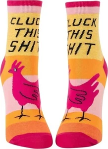 BLUE Q Women's Novelty CLUCK This Sh$% Ankle Socks (Women's shoe size 5 - 10) - Picture 1 of 4