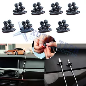 8x Car Phone Wire Cord Clip Cable Holder Tie Fixer Organizer Abrazadera adhesiva - Imagen 1 de 6