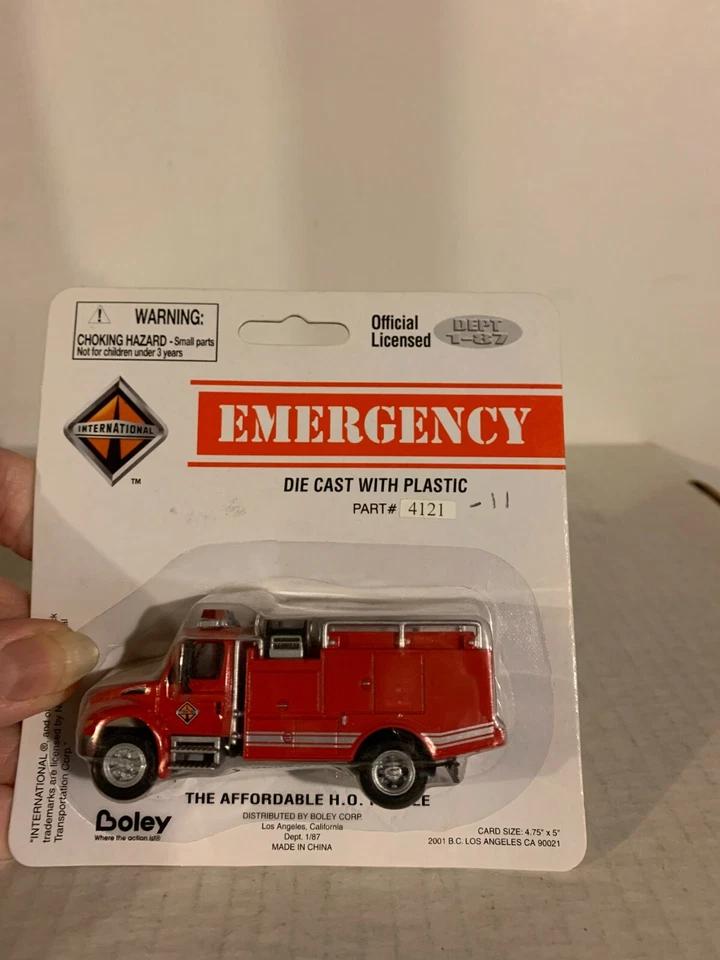 Boley HO 1 87 #4121 11 Fire Truck Red International More Listed