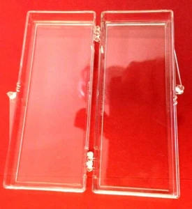 CLEAR HINGED SMALL PLASTIC STORAGE BOX 4 1/2" x 1 3/4" x 3/4" 10Pcs - Picture 1 of 3
